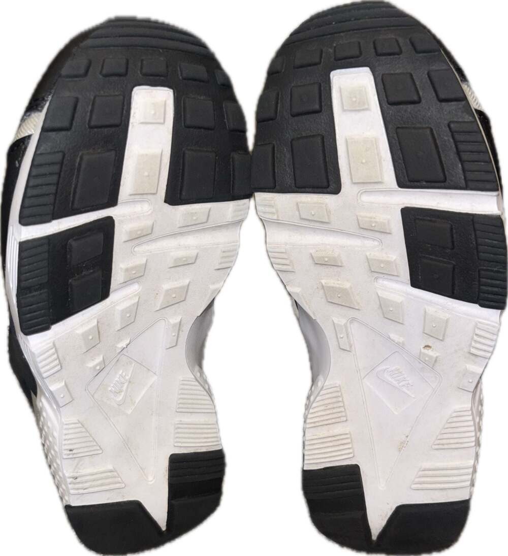 Nike Air Huarache Kids 13C Metallic Silver Black Shoes 704949-044 - Picture 6 of 7